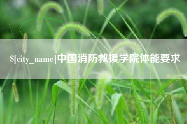 濮阳中国消防救援学院体能要求
