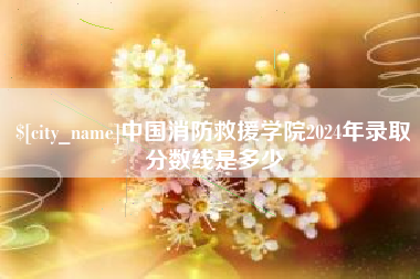 濮阳中国消防救援学院2024年录取分数线是多少