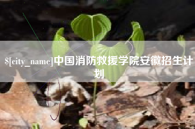 濮阳中国消防救援学院安徽招生计划
