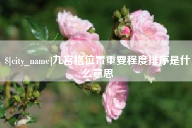 濮阳九宫格位置重要程度排序是什么意思