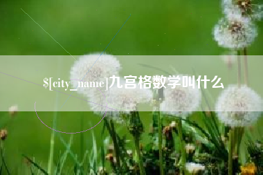 濮阳九宫格数学叫什么