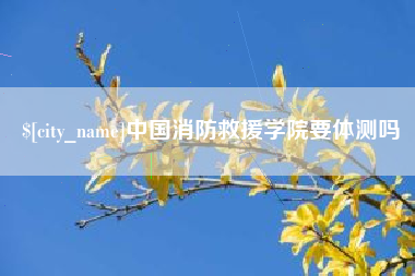 濮阳中国消防救援学院要体测吗