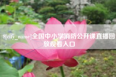 濮阳全国中小学消防公开课直播回放观看入口