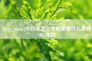 濮阳中控证怎么考取需要什么条件2024年的