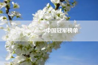 濮阳中国冠军榜单