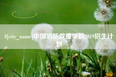 濮阳中国消防救援学院2019招生计划